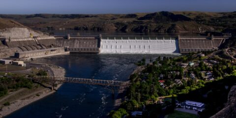 Famous Grand Coulee Dam On Columbia River, WA