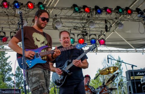 Ben Nieves, Sam Andrew And Dave Getz On Blues Ranch Stage During Heroes Of Woodstock Tour In Winthrop, WA