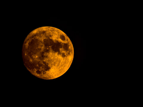 Harvest Moon Above Fort Union, New Mexico