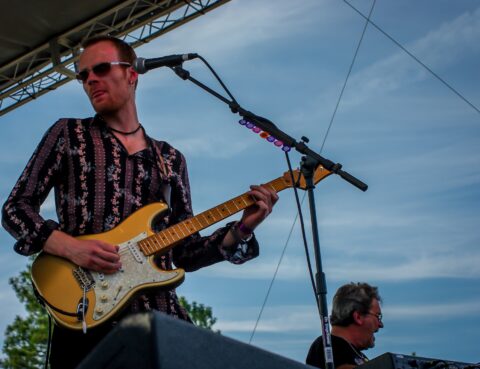 Joe Gooch And Chuck Churchill On Blues Farm Stage During Heroes Of Woodstock Tour In Winthrop, WA
