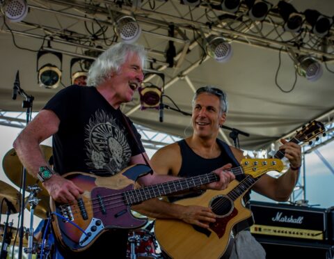 Leo Lyons And Jeff Pevar During Ten Years After Performance On Blues Farm Stage During Heroes Of Woodstock Tour In Winthrop, WA