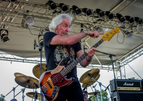 Leo Lyons Conducting Ten Years After Performance On Blues Farm Stage During Heroes Of Woodstock Tour In Winthrop, WA