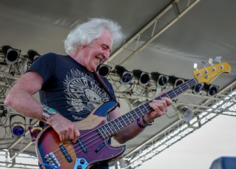Leo Lyons Enjoyes Ten Years After Performance On Blues Farm Stage During Heroes Of Woodstock Tour In Winthrop, WA