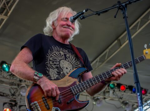 Leo Lyons Enjoys High Speed Of “Going Home” On Blues Farm Stage During Heroes Of Woodstock Tour In Winthrop, WA