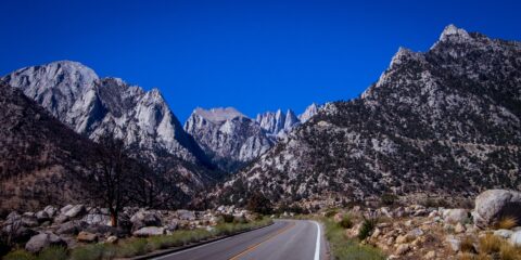 Look At High Peaks Of Sierra Nevada From Alabama Hills, CA