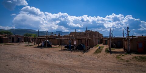 Old Houses-Now Shops In East Side Of Taos Pueblo, New Mexico