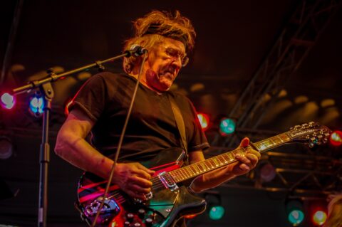 Paul Kantner Plays Guitar Solo On Blues Farm Stage During Heroes Of Woodstock Tour In Winthrop, WA