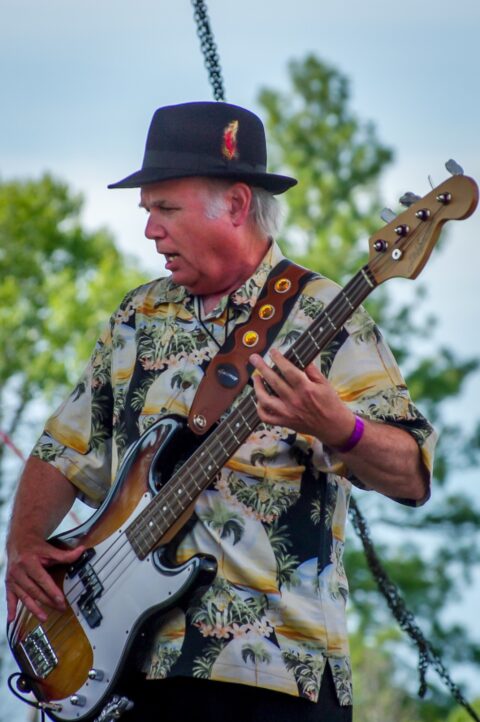 Peter Albin Plays Bass Solo on Blues Farm Stage During Heroes Of Woodstock Tour In Winthrop, WA