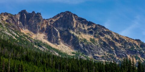 Scenic Mountain Top Along Highway 20 In North Cascades National Park, WA