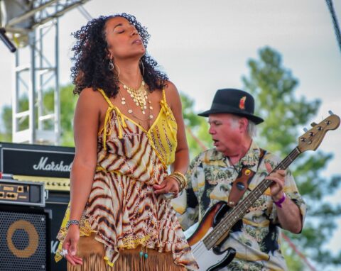 Sophia Ramos And Peter Albin On Blues Farm Stage Performing At Heroes Of Woodstock Tour In Winthrop, WA
