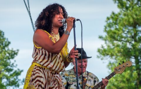 Sophia Ramos And Peter Albin On Blues Farm Stage During Heroes Of Woodstock Tour In Winthrop, WA