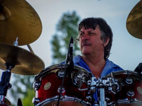 Ten Years After Drummer Ric Lee On Blues Farm Stage During Heroes Of Woodstock Tour In Winthrop, WA