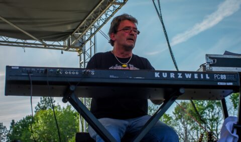 Ten Years After Keyboard Player Chuck Churchill On Blues Farm Stage During Heroes Of Woodstock Tour In Winthrop, WA