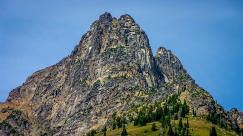 Volcanic Rock Mountain Top In North Cascades National Park, WA