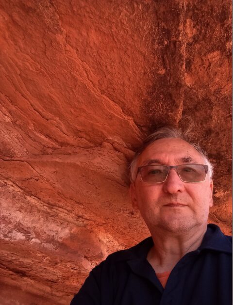 rrasha In The Shade On Trail To Jeep Arch, Moab, UT