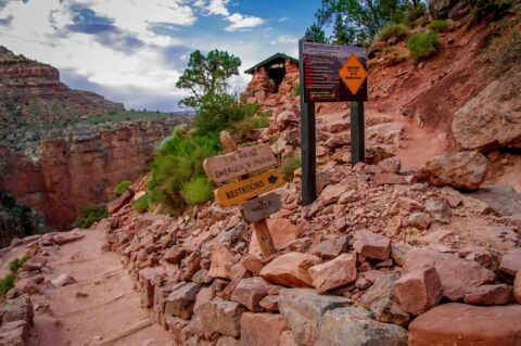 3 Mile Resthouse Along Bright Angel Trail In Grand Canyon National Park, AZ