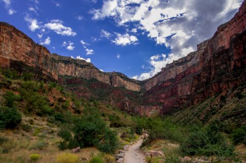 Bright Angel Trail Uphill From Indian Garden In Grand Canyon National Park, AZ