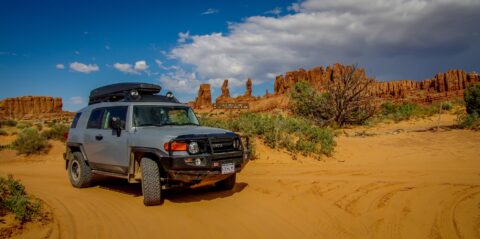 Offroad Intersection Near Tower Arch In Arches National Park, Moab, UT