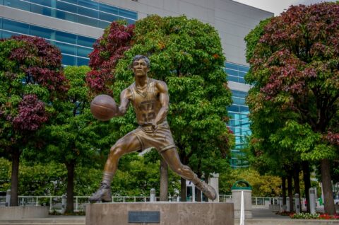 John Stockton Statue In Salt Lake City, UT