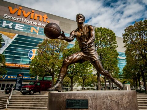 John Stockton Statue In Salt Lake City, UT