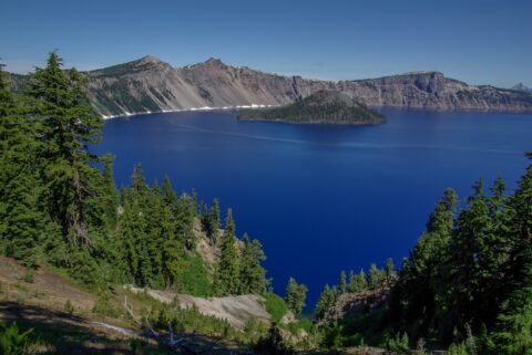 Look At Wizard Island In Crater Lake, OR