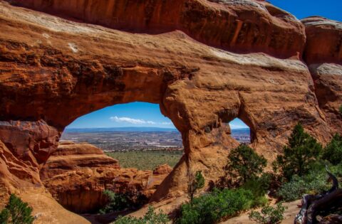 Look Through Partition Arch In Arches National Park, Moab, UT
