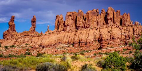 Marching Men Rock Formation In Arches National Park, Moab, UT