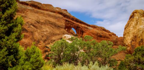 Partition Arch Along Devils Garden Trail In Arches National Park, Moab, UT