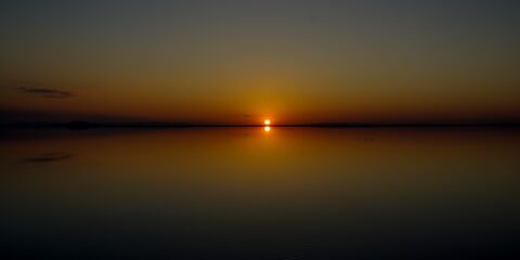 Sunrise Over Salt Lake, Look From Salt Flats Rest Area, UT