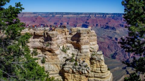 Tourists On Mather Point, Grand Canyon National Park, AZ