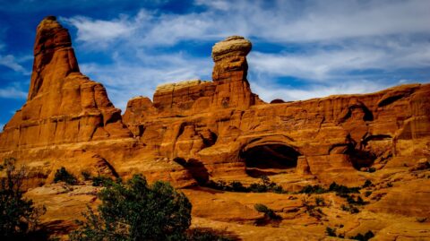 Half A Mile From Big Tower Arch In Arches National Park, Moab, UT