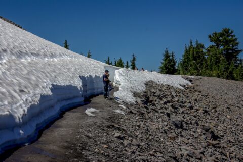 July 26th, Trail Through Snow Slot Canyon To Watchman Observation Station On Crater Lake, OR