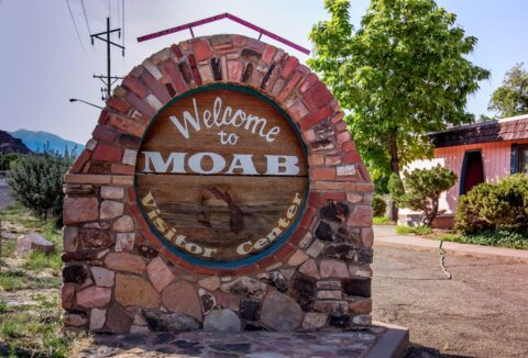 Old Welcome Sign In Moab, UT