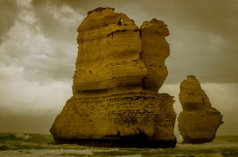 Look From Gibson Steps Beach At Two Of “12 Apostles” On Great Ocean Road, VIC Australia