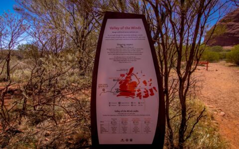 Brief Explanation And Map Of Valley Of The Winds Trail, Kata Tjuta, NT, Australia