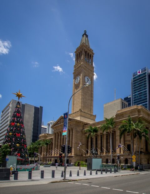Christmas Decoration In Front Of Museum Of Brisbane, Brisbane, QLD, Australia