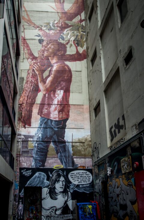 Graffiti At Dead End Of AC/DC Lane, Melbourne, VIC, Australia