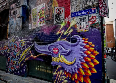 Graffiti In Hoister Lane, Melbourne, VIC, Australia