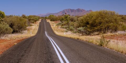 Highway 2 (Namatjira Drive) Through Tjoritja – West MacDonnell National Park, NT, Australia
