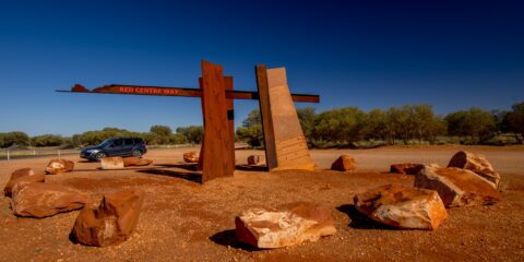 Intersection Of Roads To Uluru And To Watarrka National Park (Kings Canyon), NT, Australia