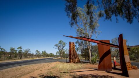 Intersection To Flynn’s Grave Near Alice Springs, NT, Australia