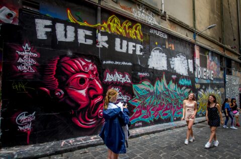 Photographers And Posers In Hoister Lane, Melbourne, VIC, Australia