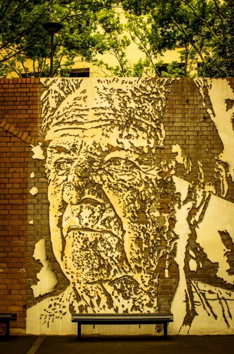 Portrait of Heritage Building Conservation Activist, Jack Mundey, Painted In “The Rocks”, Sydney, NSW, Australia