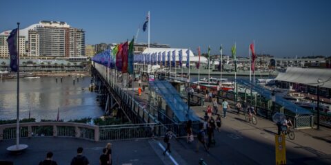 Pyrmont Bridge Access To Darling Harbour, Sydney, NSW, Australia