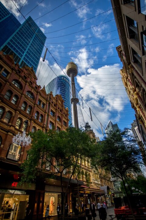 Sydney Tower, Look From Pitt Street, Sydney, NSW, Australia