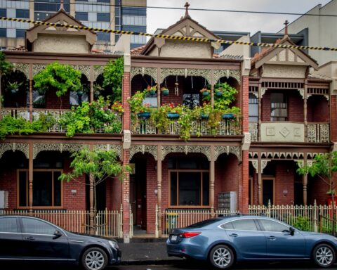 Victorian Terraced Facade In Fitzroy, Melbourne, VIC, Australia