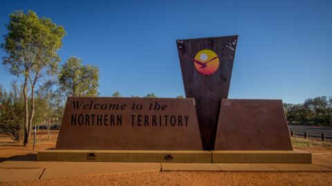 Welcome To The Northern Territory, On The Stuart Highway Northbound From Adelaide, NT, Australia