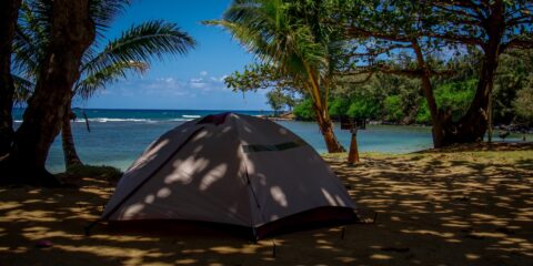 $2 Camping At Anahola Beach Park, East Shore of Kauai Island, HI