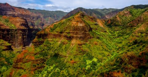 Above Waimea Canyon During Blue Hawaiian Helicopter Ride Over Kauai Island, HI