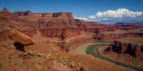 Balanced Rock At Colorado River Gooseneck In Canyonlands National Park, UT